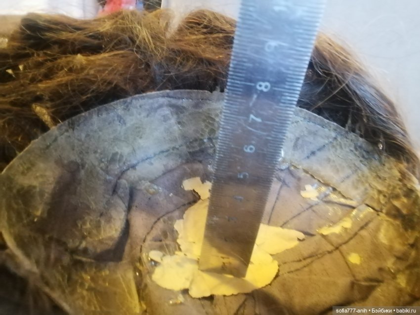 Антикварный парик из натуральных волос на очень большую куклу (фото 7)