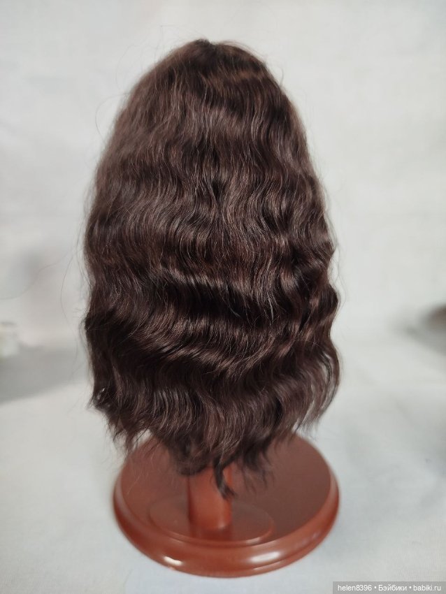 Каштановый паричок из нежнейшей козочки на обхват головы 14 см (фото 2)