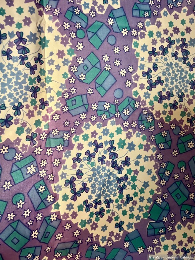 Красивый винтажный отрез ацетатного шелка , для пошива винтажным Куклам (фото 3)