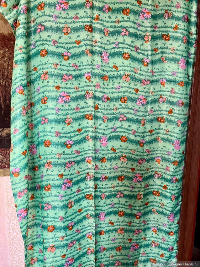 Новый отрез винтажного ацетатного шелка , 70/е годы , для пошива винтажным куклам (фото 6)