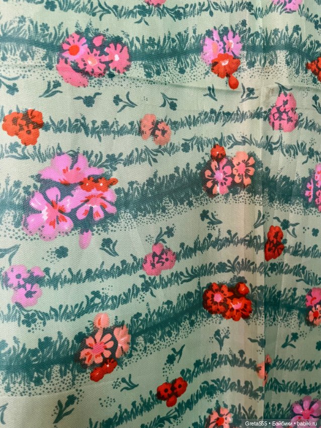 Новый отрез винтажного ацетатного шелка , 70/е годы , для пошива винтажным куклам (фото 3)