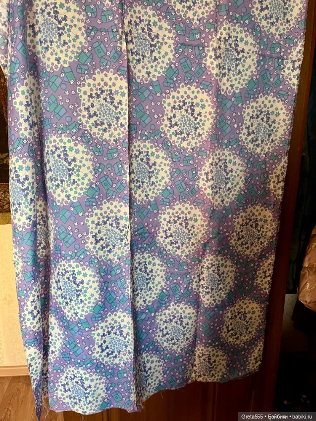 Красивый винтажный отрез ацетатного шелка , для пошива винтажным Куклам (фото 6)