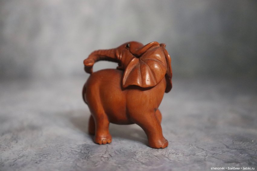 Нэцкэ "Оглянувшийся слон". Винтаж, более 50 лет (фото 2)