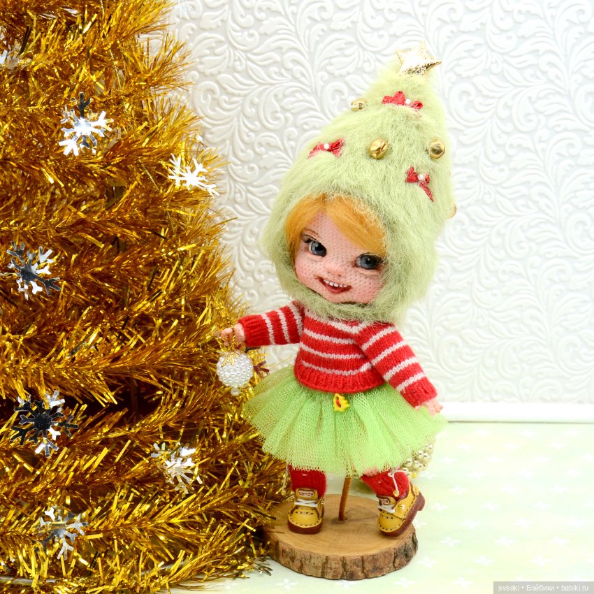 Коллекционная интерьерная кукла "Рождественская Елочка"
