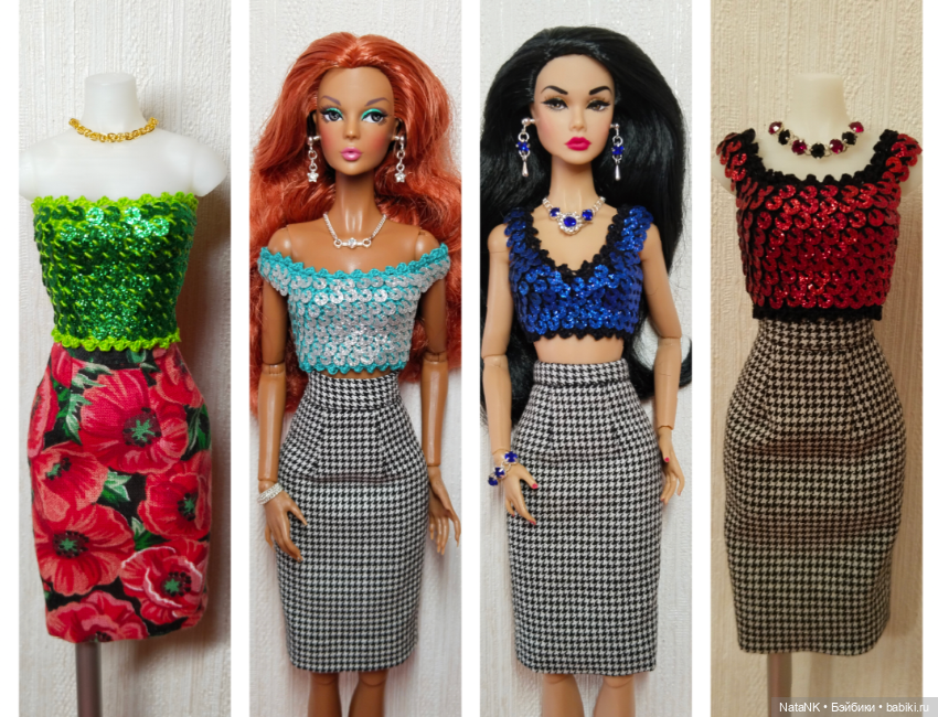 Одежда для Mizi, Poppy, Xian топ, юбка и комплект украшений (фото 5)