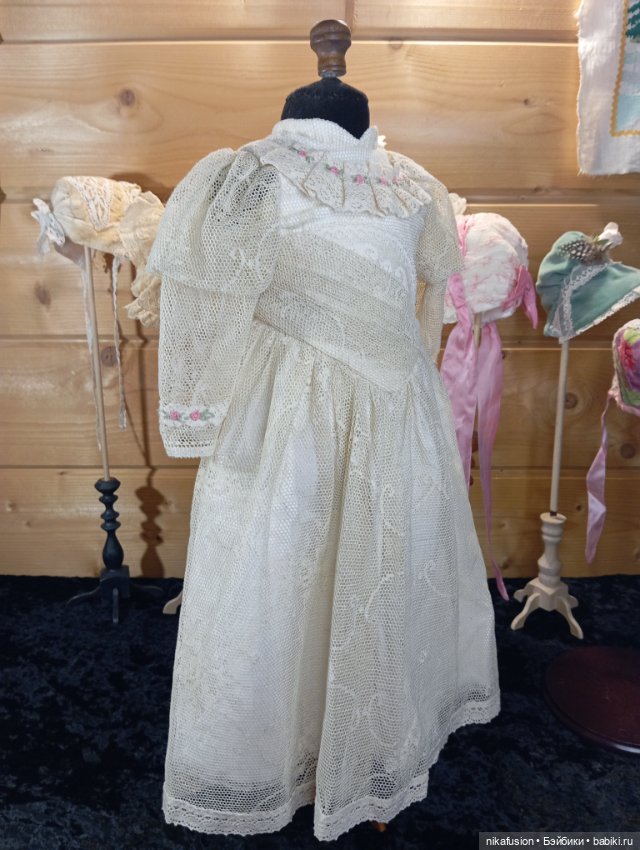 Одежда платье на антикварную куклу ростом 60-70 см (фото 2)