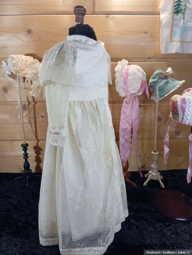 Одежда платье на антикварную куклу ростом 60-70 см (фото 4)
