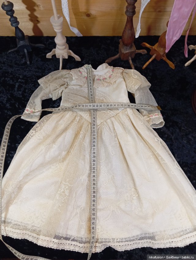 Одежда платье на антикварную куклу ростом 60-70 см (фото 7)