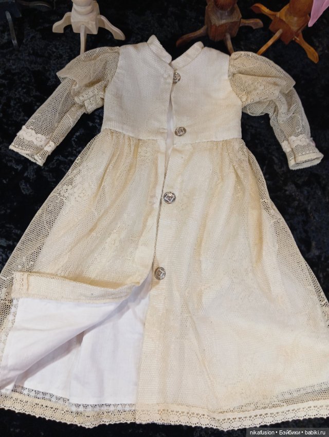 Одежда платье на антикварную куклу ростом 60-70 см (фото 8)