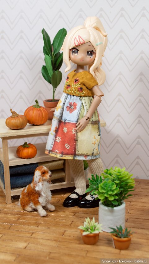 Платье "Цветы" для electronic cute pets, Ив, momotail, bjd