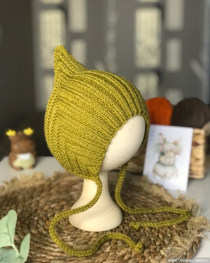 Шапочка-Эльфёнок на объем 34-38 см