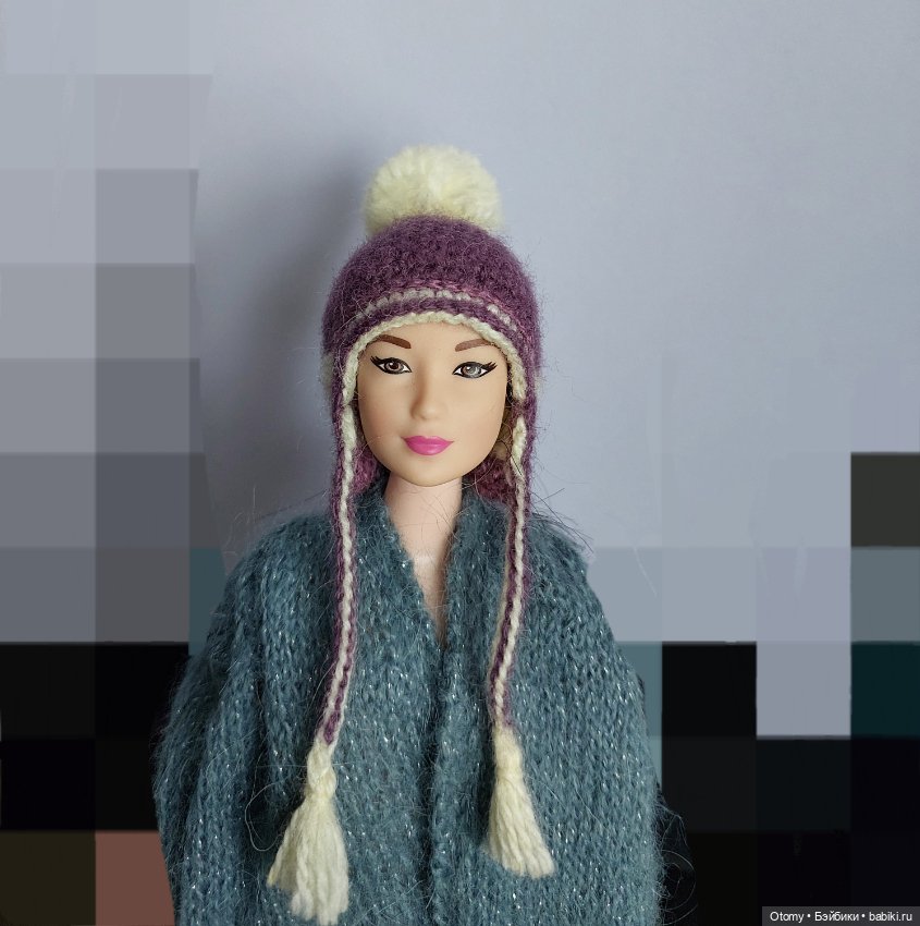 Шапочки-ушанки на кукол Барби/Кен (фото 9)