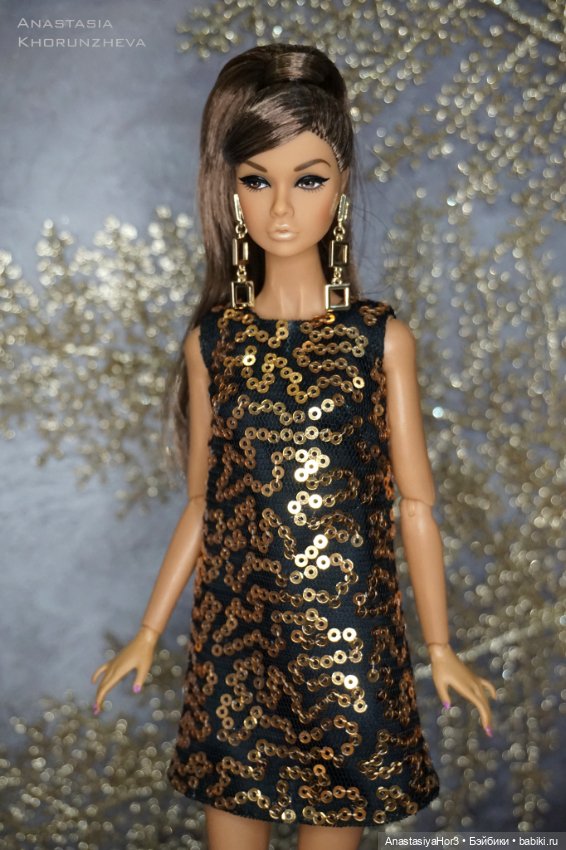 Платье с пайетками для куклы Poppy Parker (фото 8)