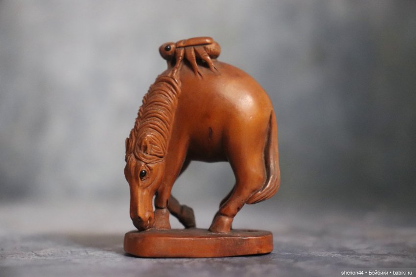 Нэцкэ "Лошадь и жук". Винтаж! Ручная работа