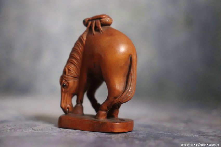 Нэцкэ "Лошадь и жук". Винтаж! Ручная работа (фото 4)