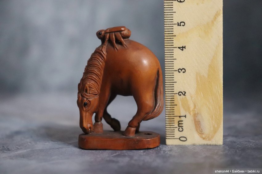 Нэцкэ "Лошадь и жук". Винтаж! Ручная работа (фото 6)