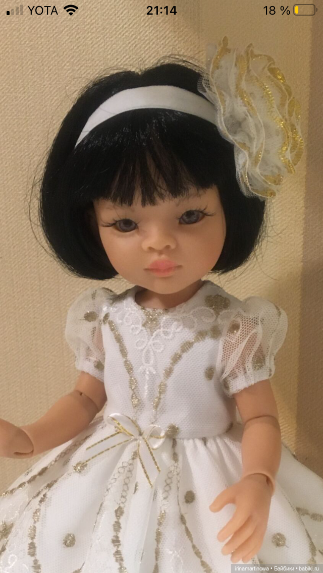 Paola Reina белое кружевное платье с золотым люрексом (фото 5)