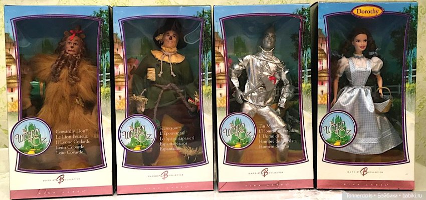 Набор Барби 4 куклы Barbie WIZARD OF OZ Волшебник из страны Оз Dorothy Pink Label 2006