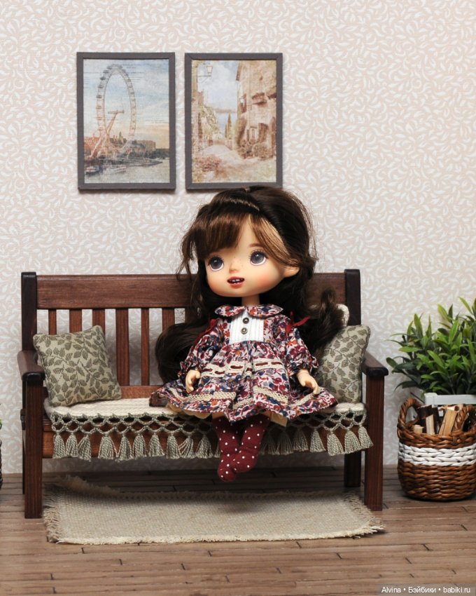 Деревянная скамеечка — Кукольная мебель (фото 8)