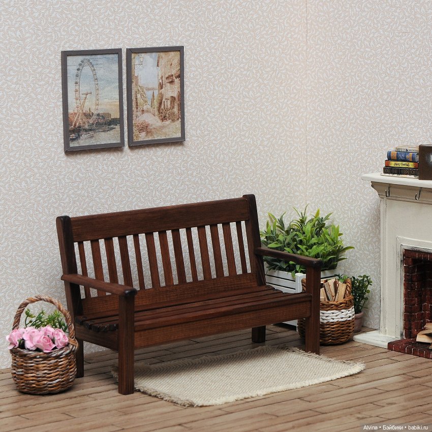 Деревянная скамеечка — Кукольная мебель (фото 5)