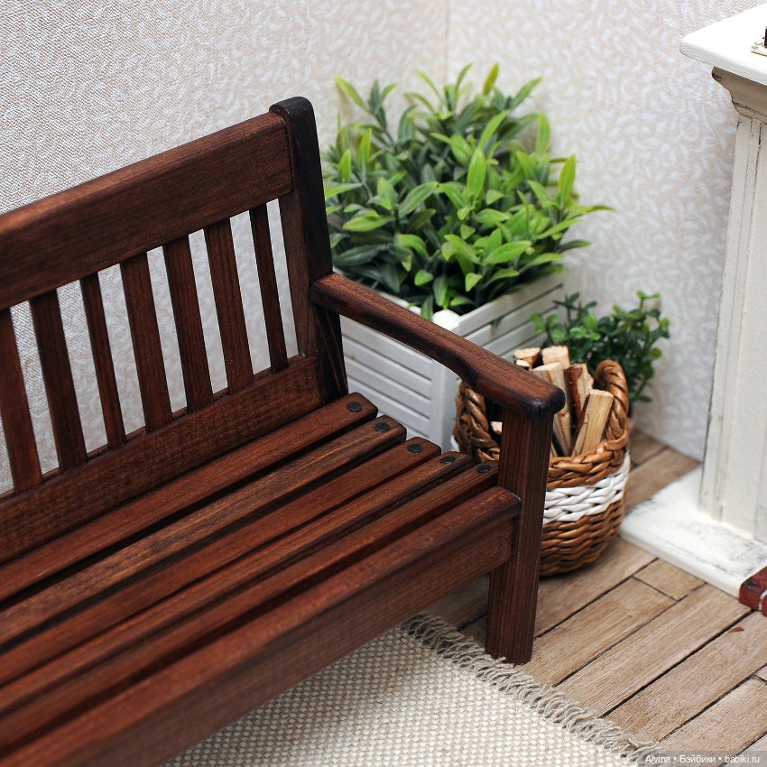 Деревянная скамеечка — Кукольная мебель (фото 6)