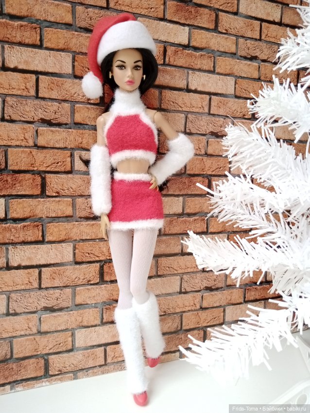 Одежда на барби поппи интегрити момоко новогодний костюм Санты
