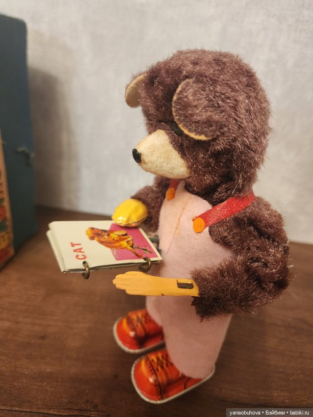 Старинный заводной читающий мишка. Япония. Состояние отличное. Работает (фото 4)