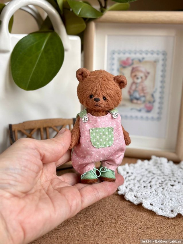 Мини тедди мишка Полли (рост 11 см) (фото 3)