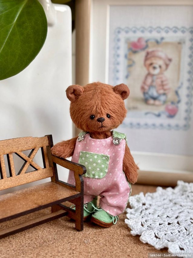 Мини тедди мишка Полли (рост 11 см) (фото 6)