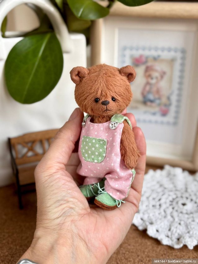 Мини тедди мишка Полли (рост 11 см) (фото 4)