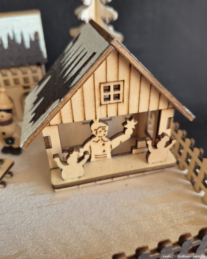 Композиция «Зимняя деревенская деревня» (фото 7)