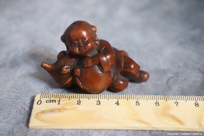 Нэцкэ "Девочка и тыква горлянка".Винтаж, более 50 лет (фото 5)