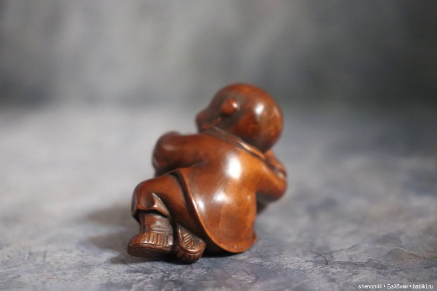 Нэцкэ "Девочка и тыква горлянка".Винтаж, более 50 лет (фото 2)