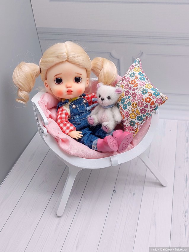 Белое кресло-кокон для ob11, Лати, Монст и схожих (фото 2)