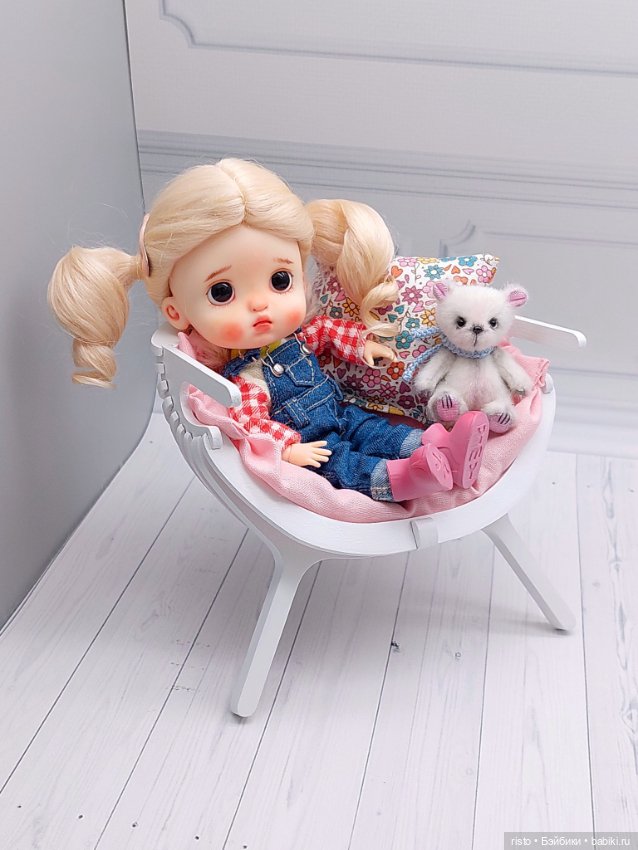 Белое кресло-кокон для ob11, Лати, Монст и схожих (фото 5)