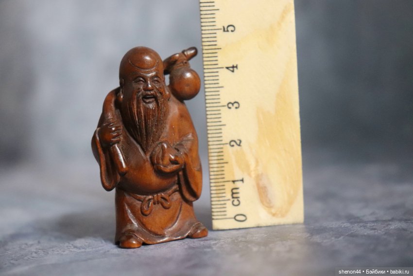 Нэцкэ "Дзюродзин с персиком" (фото 5)