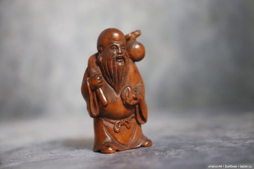 Нэцкэ "Дзюродзин с персиком" (фото 3)