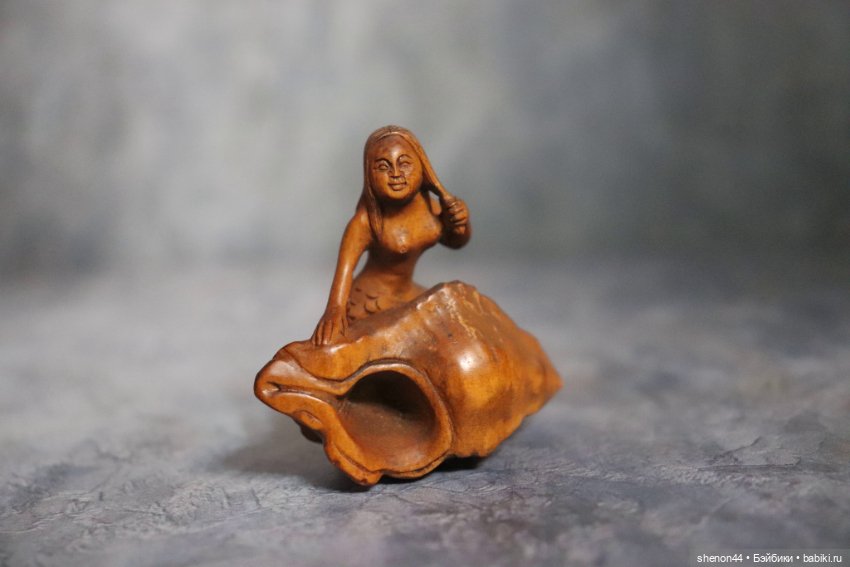 Нэцкэ "Русалочка на морской раковине" (фото 3)