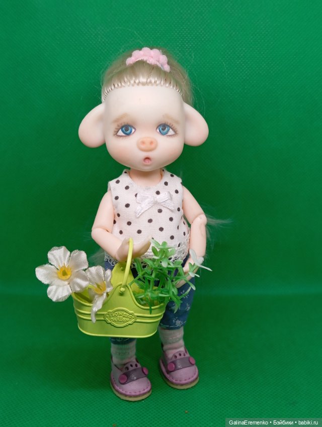 Корзина для цветов — Миниатюра для кукол (фото 3)