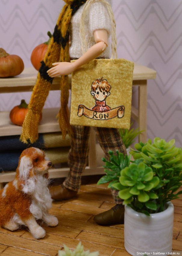 Сумка - шоппер "Рон" для пижамных принцесс и других кукол 1:12 (фото 2)