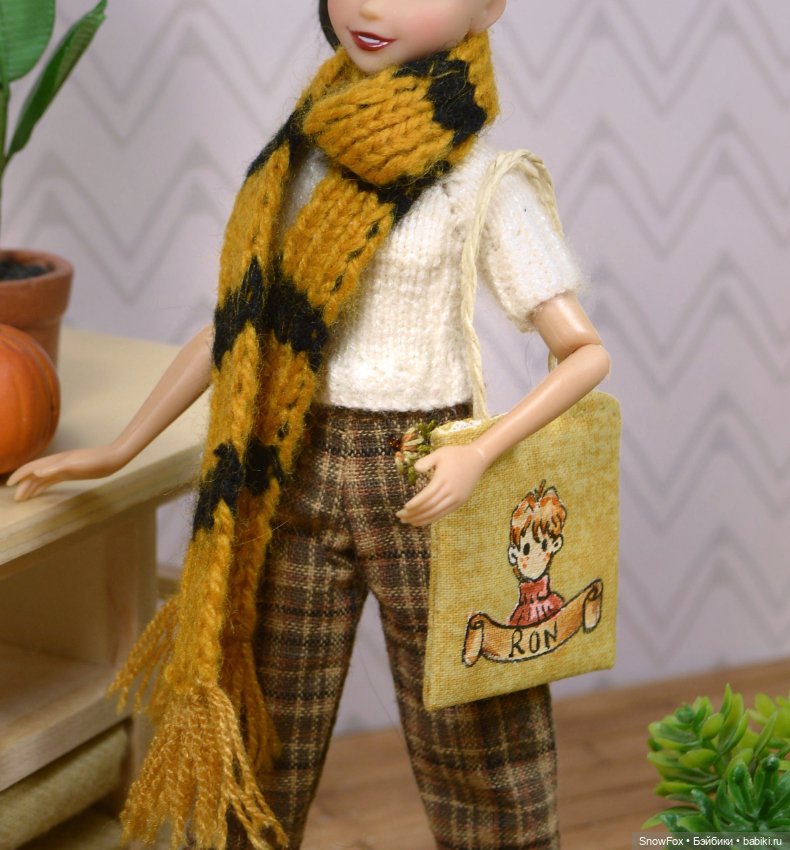 Сумка - шоппер "Рон" для пижамных принцесс и других кукол 1:12 (фото 3)