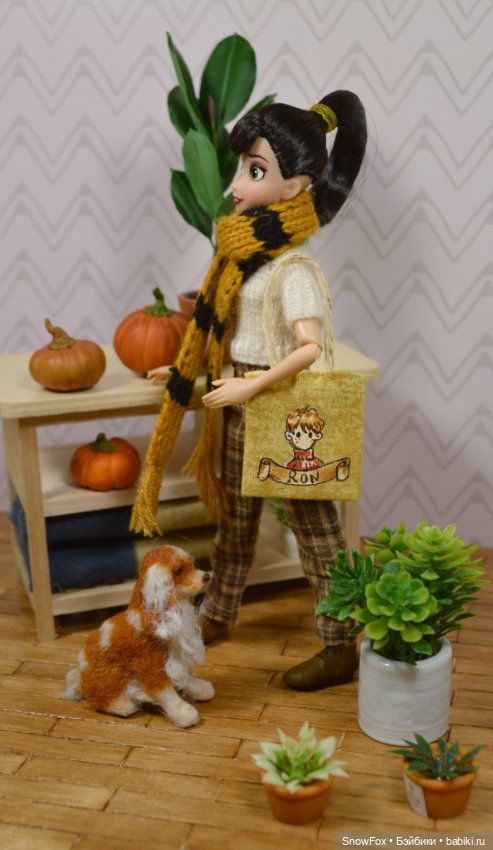 Сумка - шоппер "Рон" для пижамных принцесс и других кукол 1:12