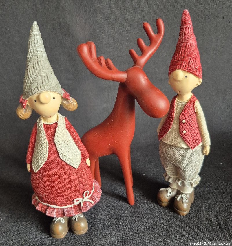 Фигурки "Рождественские эльфы с лосём" (фото 7)