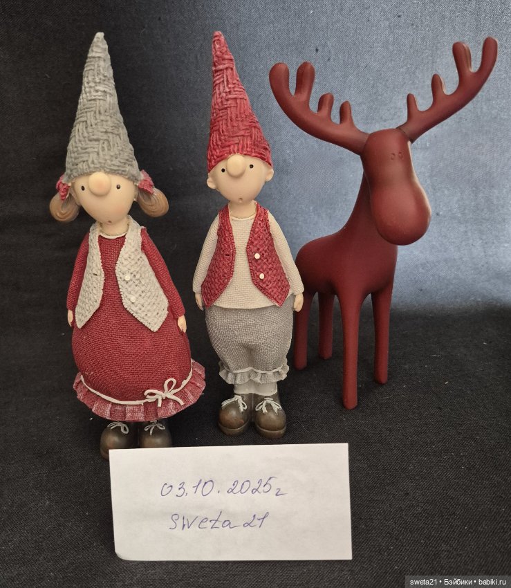 Фигурки "Рождественские эльфы с лосём" (фото 3)