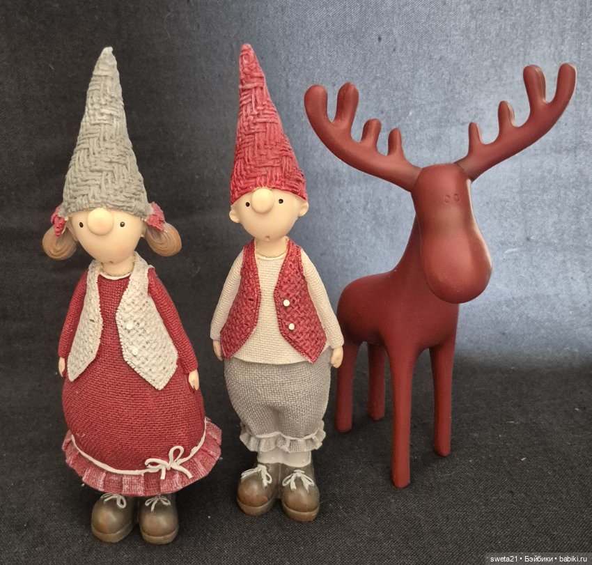 Фигурки "Рождественские эльфы с лосём" (фото 2)