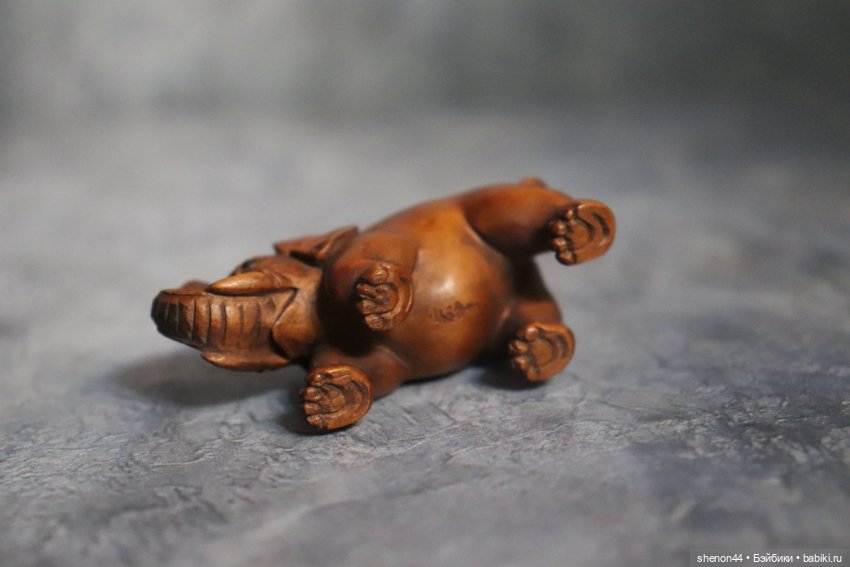 Нэцкэ "Идущий слоненок". Винтаж (фото 4)