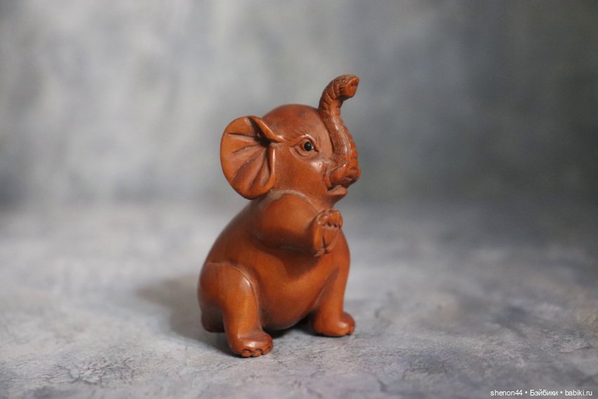 Нэцкэ "Слоненок". Винтаж — Статуэтки
