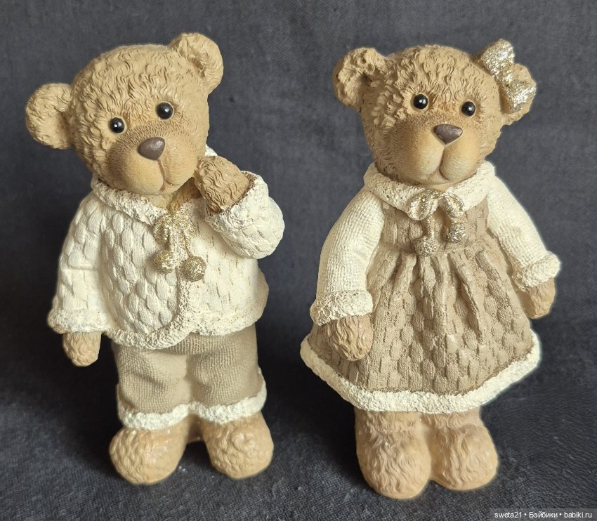 Новогодние статуэтки мишки (продажа лотом)