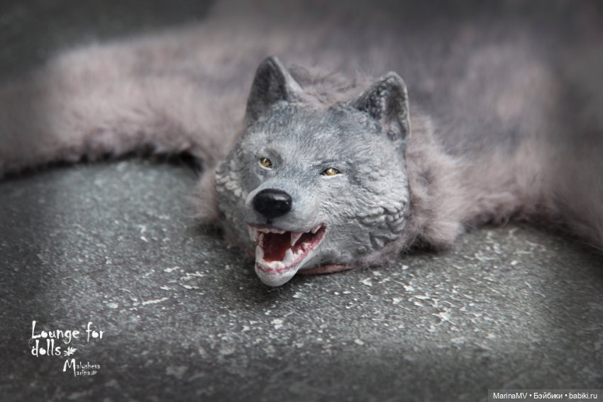 Шкура коврик волк "Волчок - кусь за бочок" (фото 2)