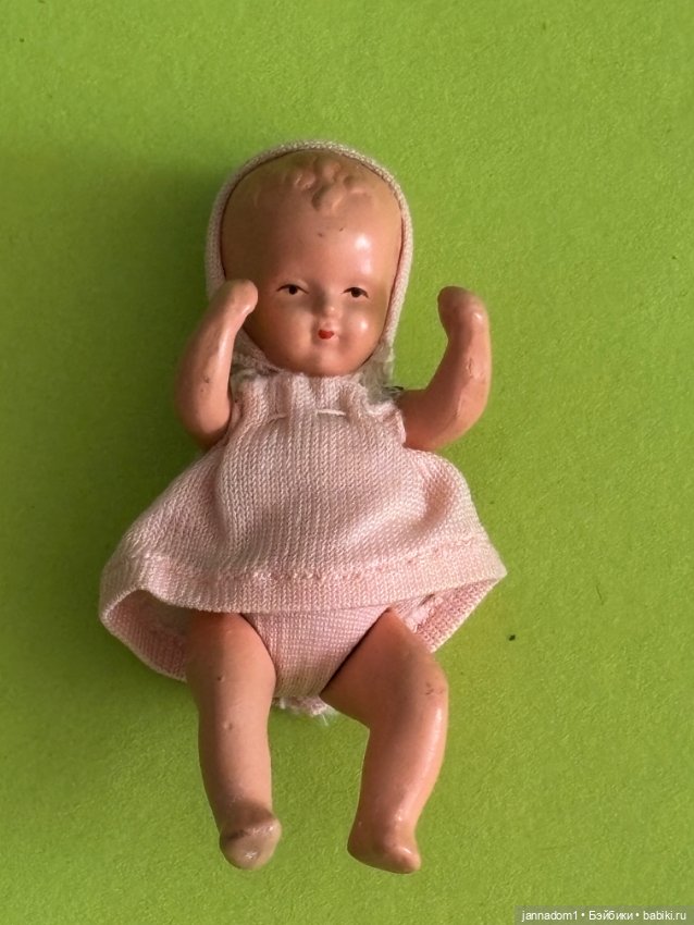 Керамическая куколка Tebu в розовом платье, высота 7,5 см (фото 5)